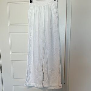 aerie Cream Smocked-Waist Wide Leg Pants